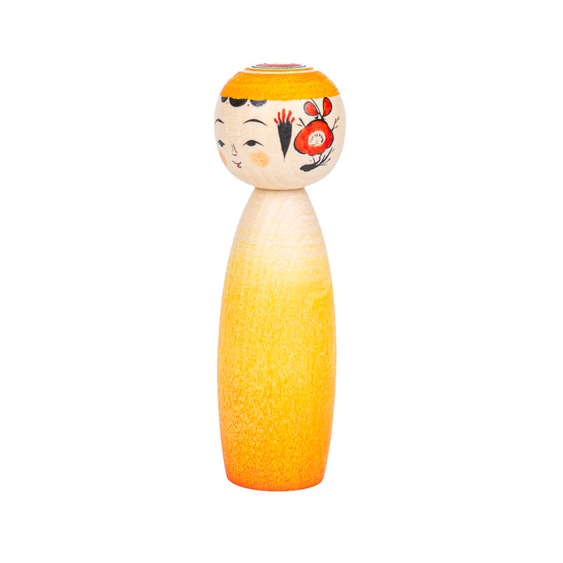 Japanese Kokeshi Doll - Daidai Gradient - 9 cm