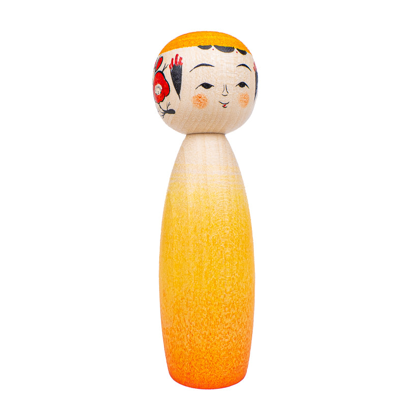 Japanese Kokeshi Doll - Daidai Gradient - 9 cm