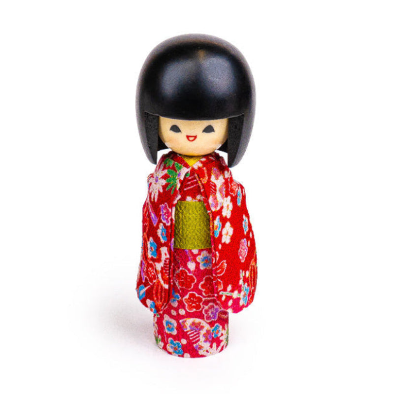 Japanese Kokeshi Doll - Egao Pink