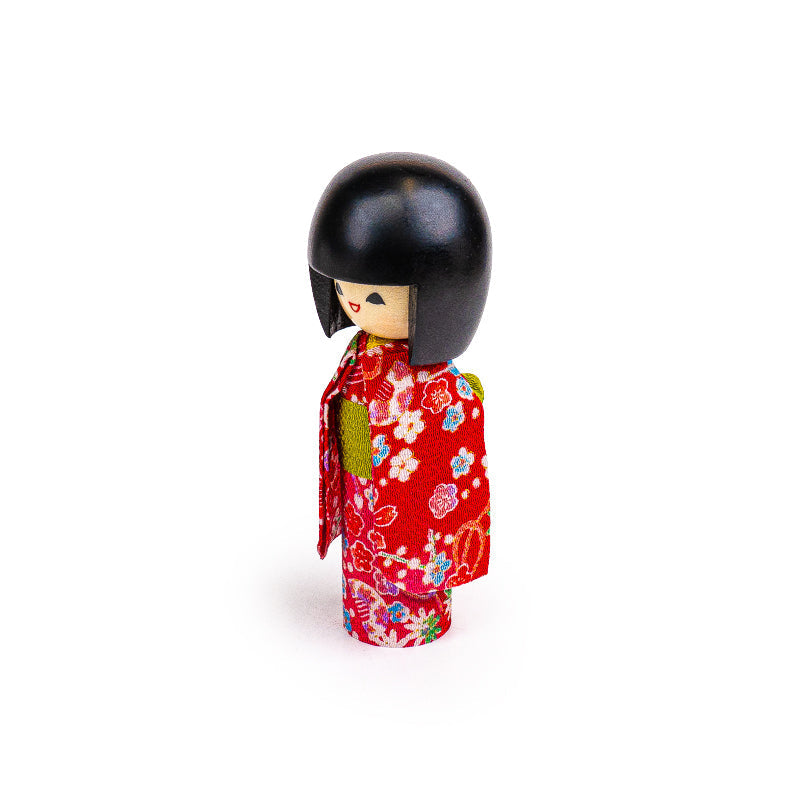 Japanese Kokeshi Doll - Egao Pink