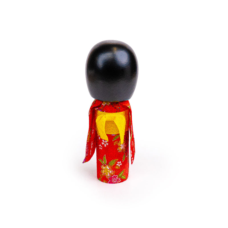 Japanese Kokeshi Doll - Egao Red