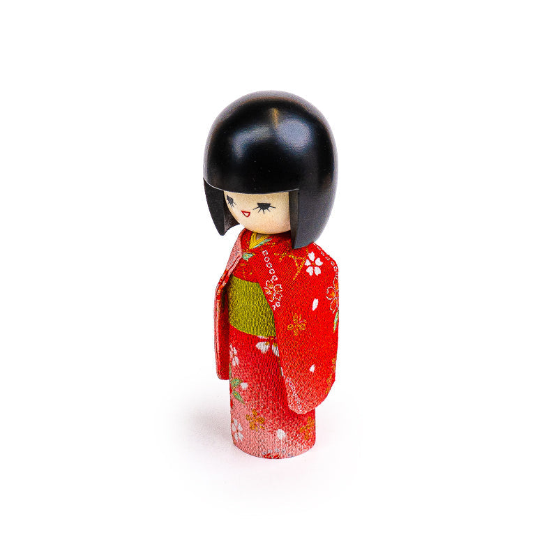 Japanese Kokeshi Doll - Red Kimono