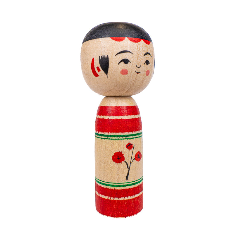 Japanese Kokeshi Doll - Umeko Plum Blossom - 7.5 cm
