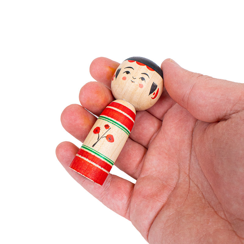Japanese Kokeshi Doll - Umeko Plum Blossom - 7.5 cm