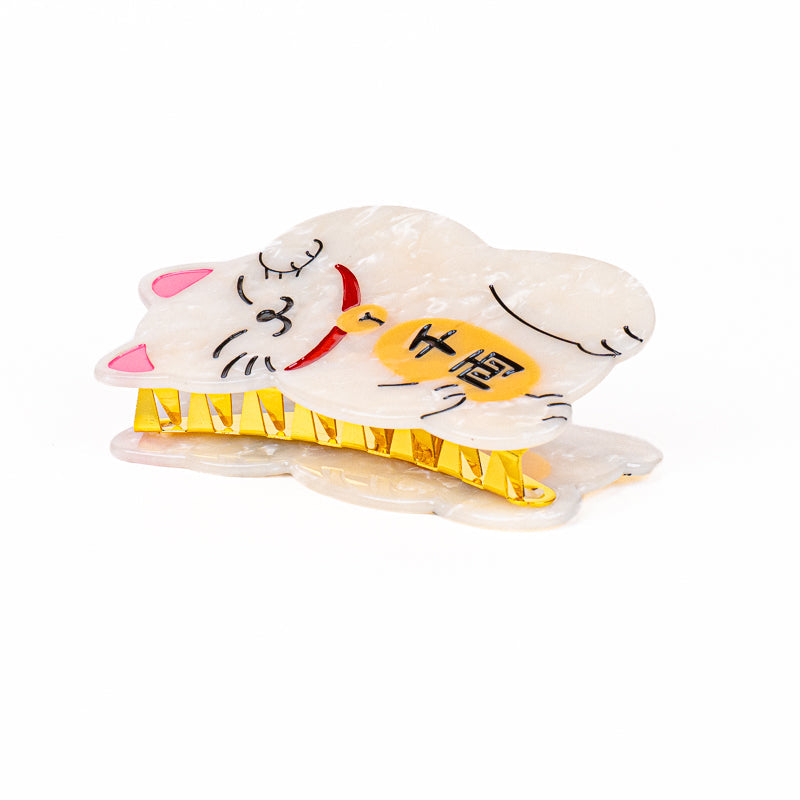 Japanese Maneki-Neko Hair Claw Clip