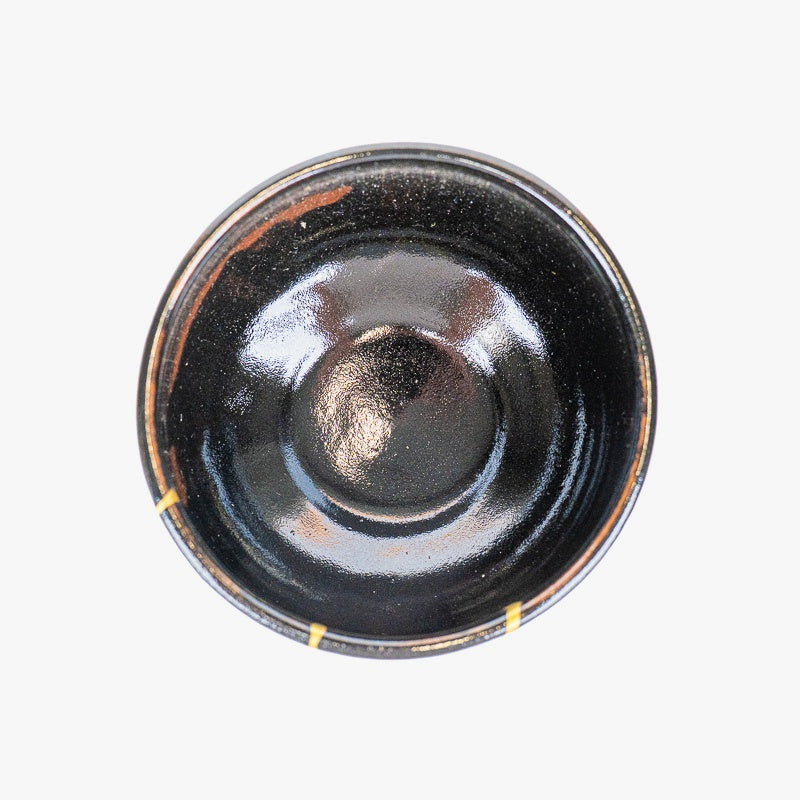 Japanese Matcha Bowl – Black Kintsugi