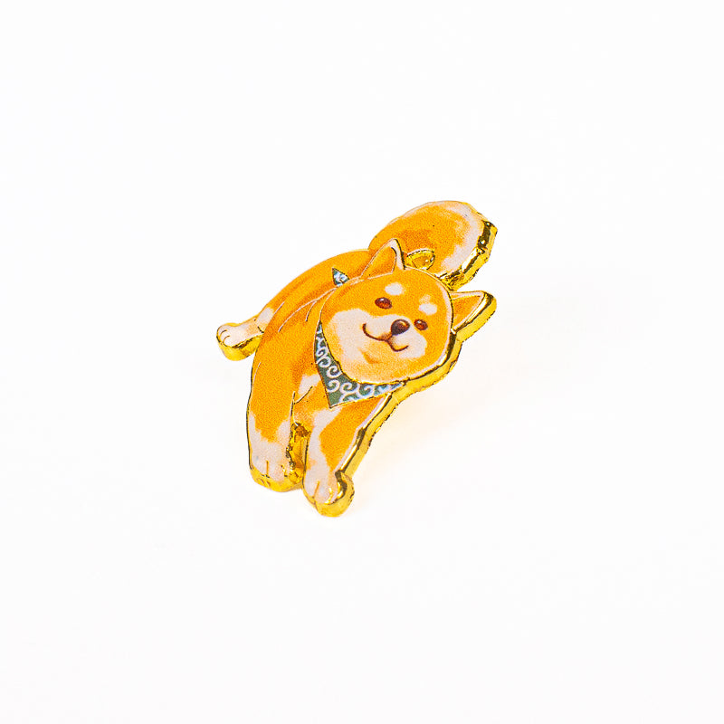 Japanese Metal Pin Badge – Cute Shiba Inu