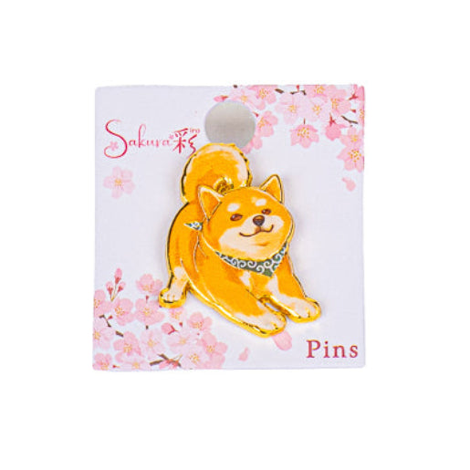 Japanese Metal Pin Badge – Cute Shiba Inu