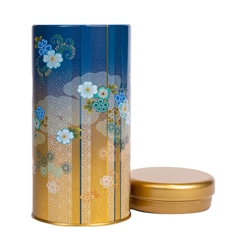 Japanese Metal Tea Caddy - Bokashi Blue
