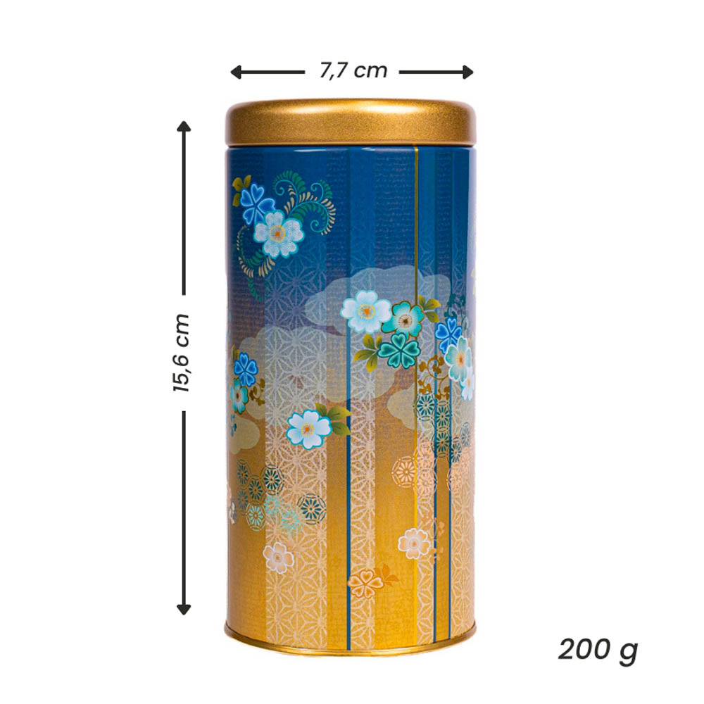 Japanese Metal Tea Caddy - Bokashi Blue