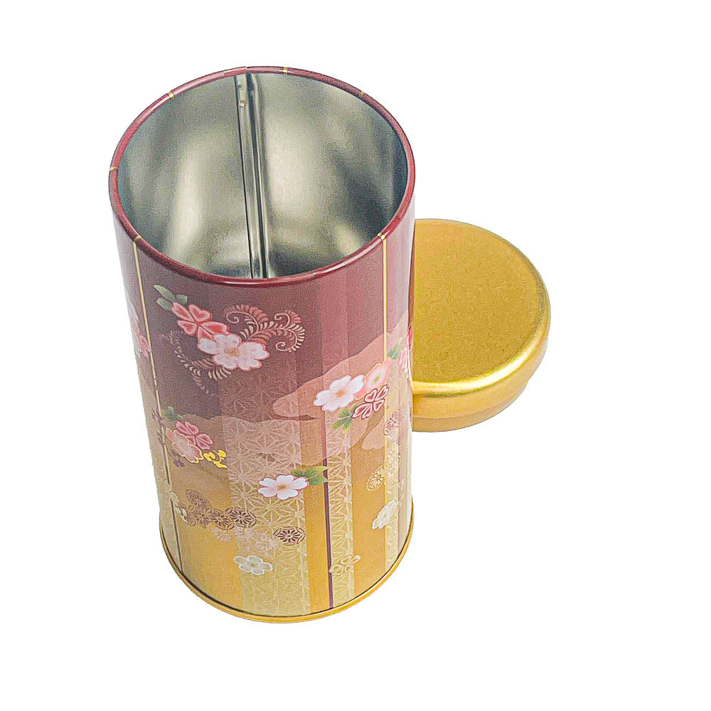 Japanese Metal Tea Caddy - Bokashi Red