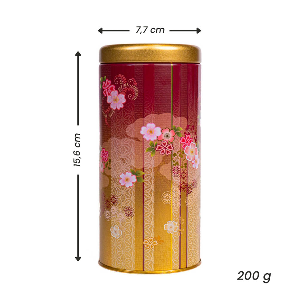 Japanese Metal Tea Caddy - Bokashi Red