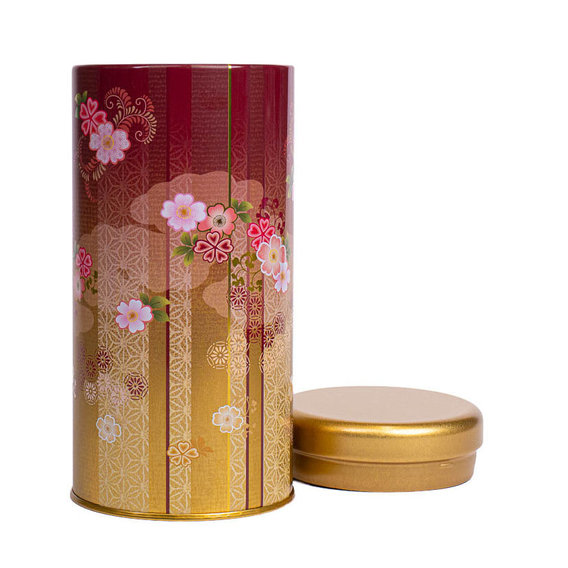 Japanese Metal Tea Caddy - Bokashi Red