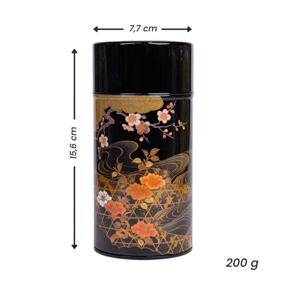 Japanese Metal Tea Caddy - Köetsu Black Lacquer