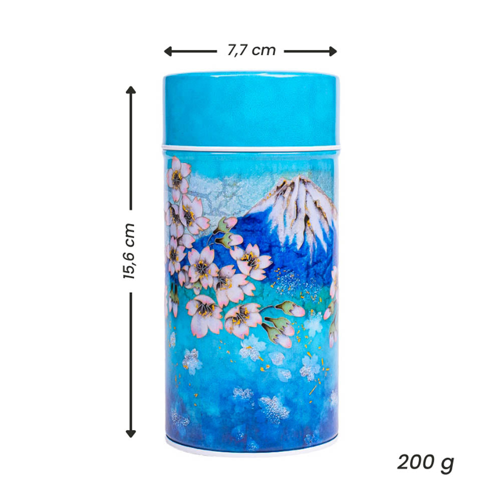 Japanese Metal Tea Caddy - Mount Fuji and Blue Sky