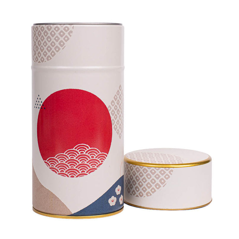 Japanese Metal Tea Caddy - Sun and Waves