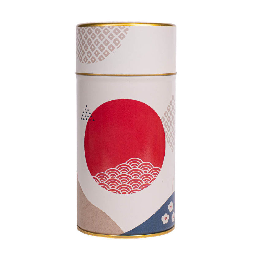 Japanese Metal Tea Caddy - Sun and Waves
