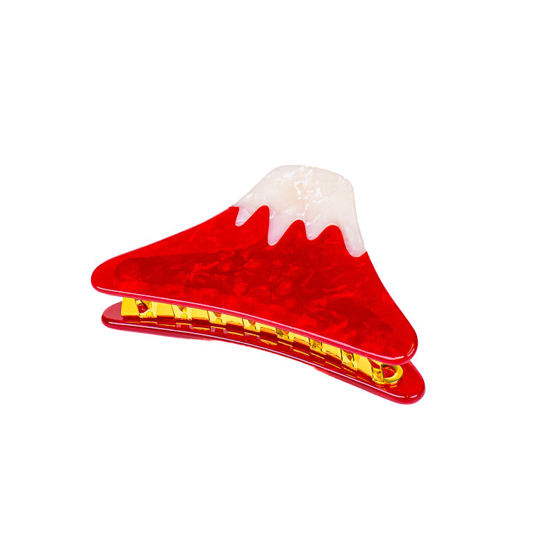 Japanese Mount Fuji Hair Claw Clip – Red