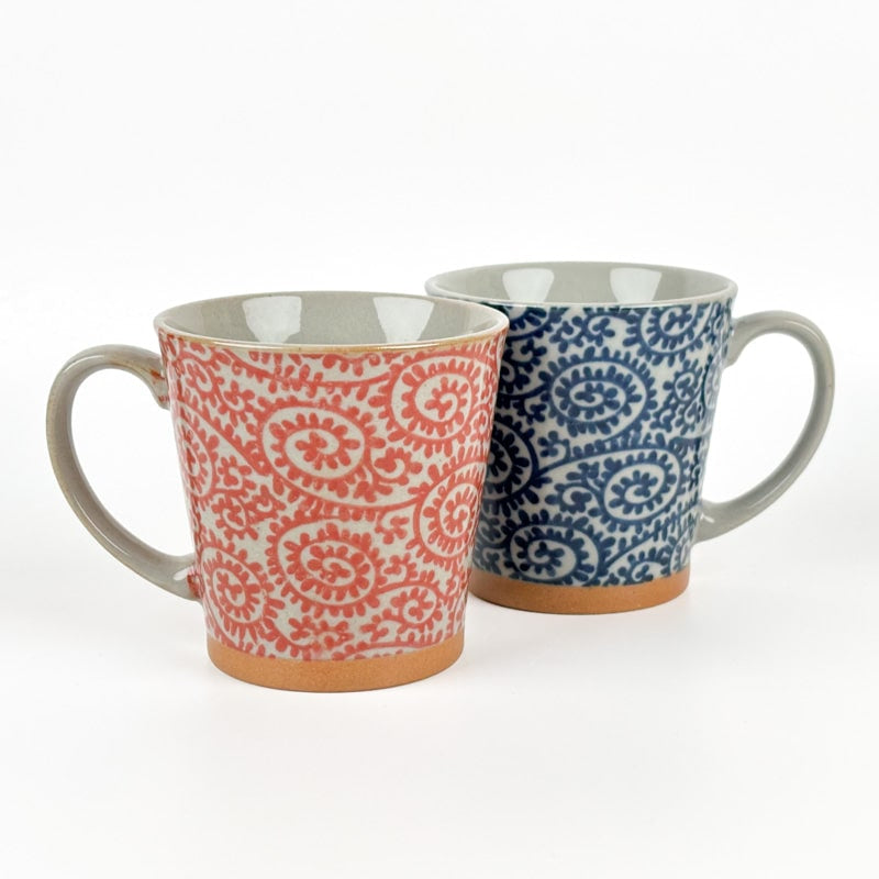 Japanese Mug - Karakusa Red