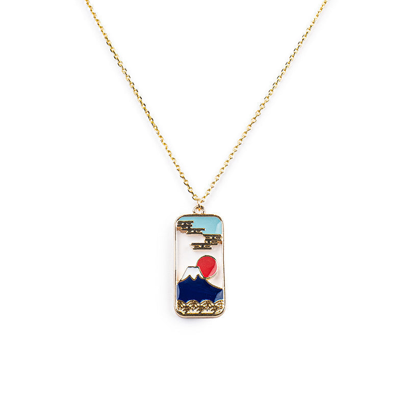 Japanese Necklace - Mount Fuji Pendant