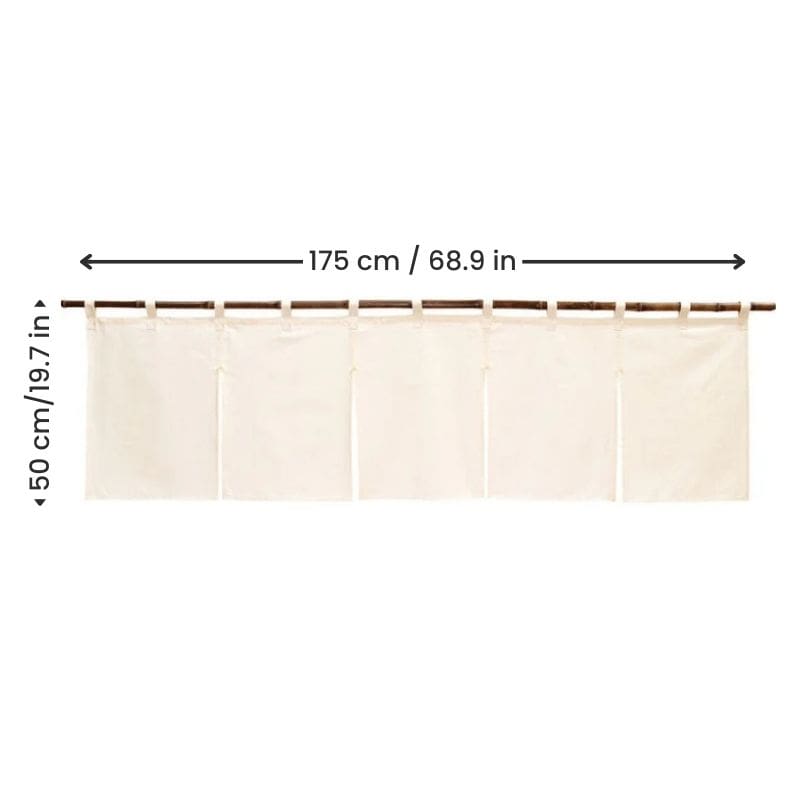 Japanese Noren Curtain Short - Beige 175 x 50 cm (69’’ x 19.6’’)