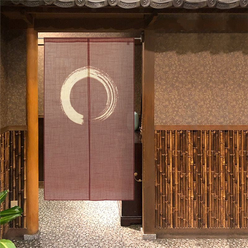 Japanese Noren - Enso Brown 85 x 150 cm (33.5’’ x 59’’)