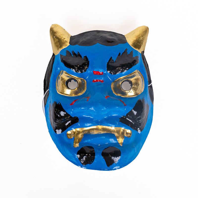 Japanese Papier-Mâché Oni Mask - Blue