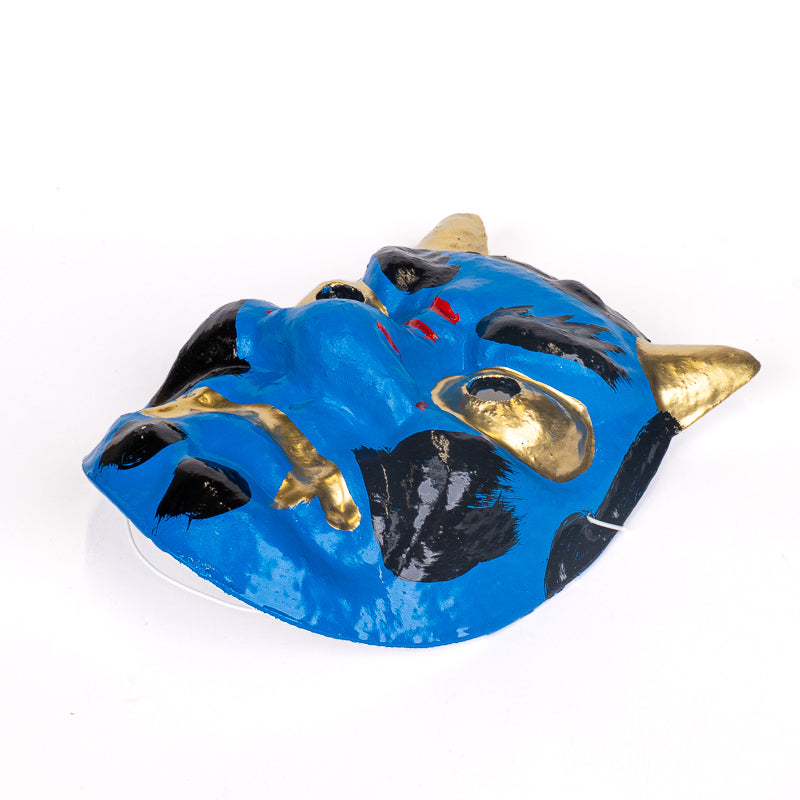 Japanese Papier-Mâché Oni Mask - Blue
