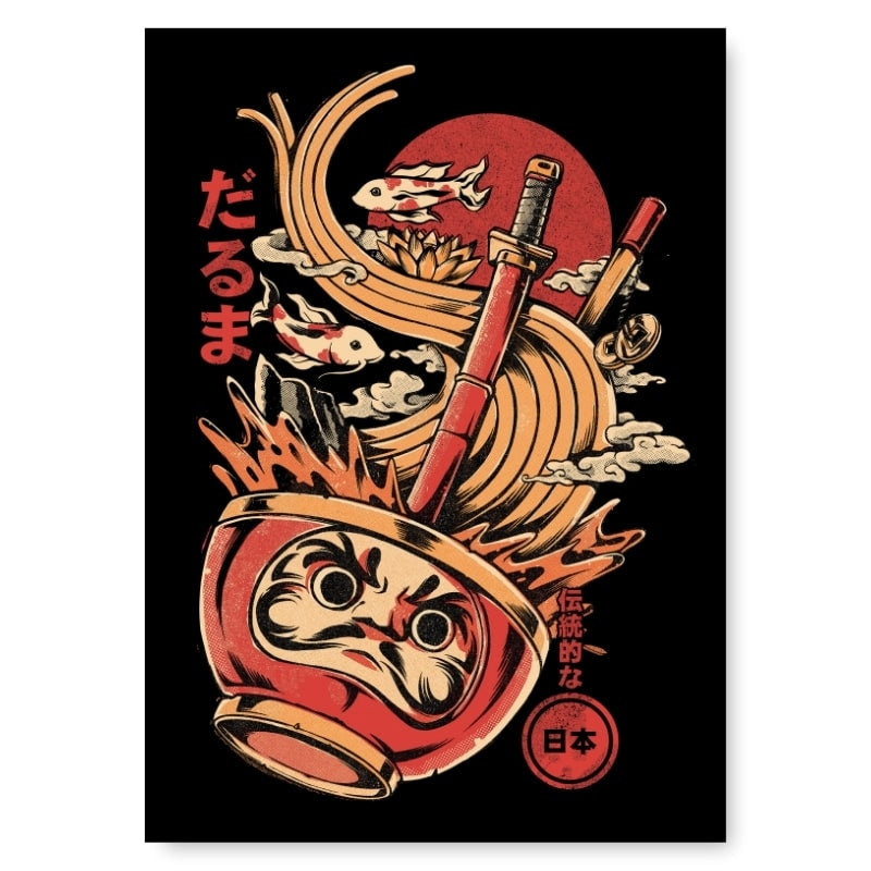 Japanese Poster - Daruma Ramen A3