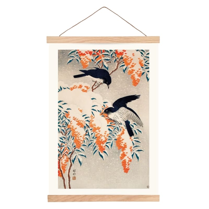Japanese Poster - Nandina Under the Snow A3