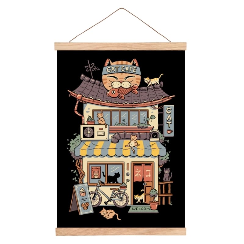 Japanese Poster - Neko Café A3