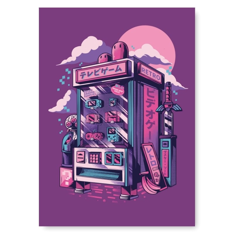 Japanese Poster - Retro Gaming A3