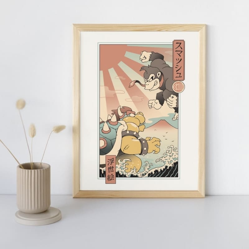 Japanese Poster - Ukiyo-e Kaiju Smash A3