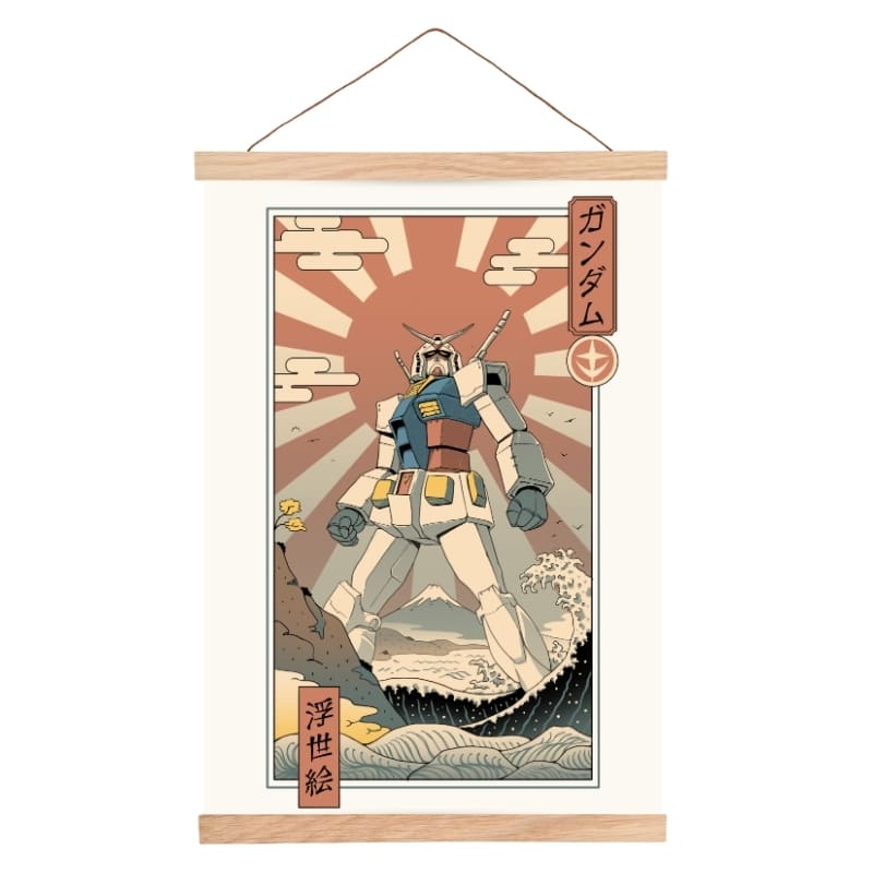 Japanese Poster - Ukiyo-e Mecha & Mount Fuji A3