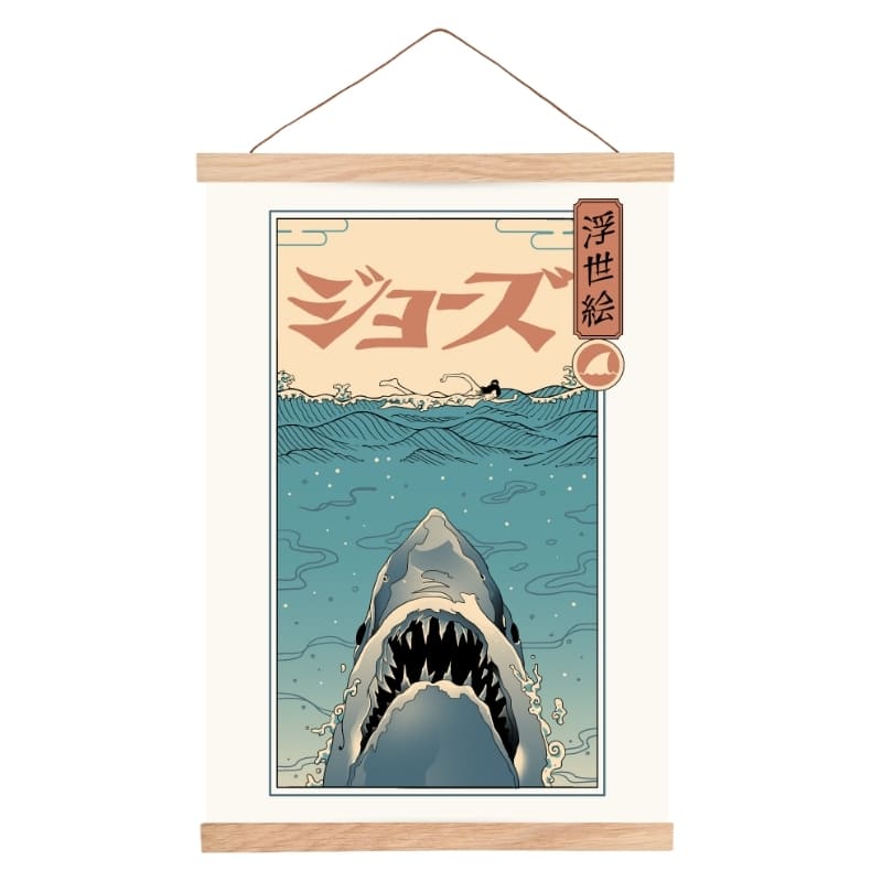 Japanese Poster - Ukiyo-e Shark Attack A3