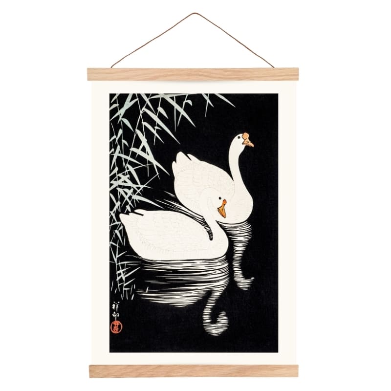 Japanese Poster - White Geese from China A3