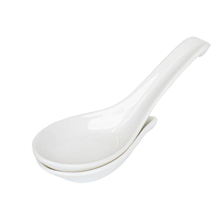 Japanese Ramen Spoon with Stand - White