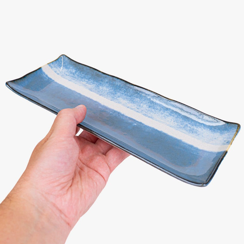 Japanese Rectangular Plate – Blue