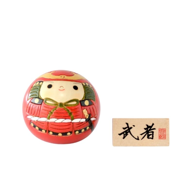 Japanese Round Kokeshi Doll - Musha