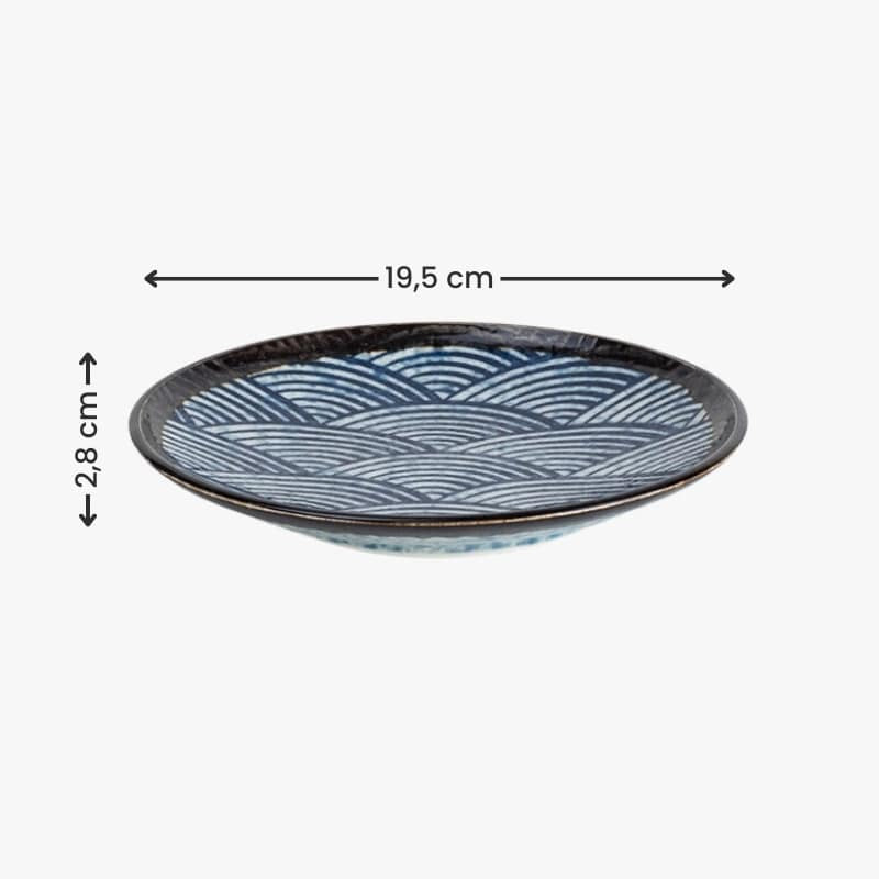 Japanese Round Plate - Nami