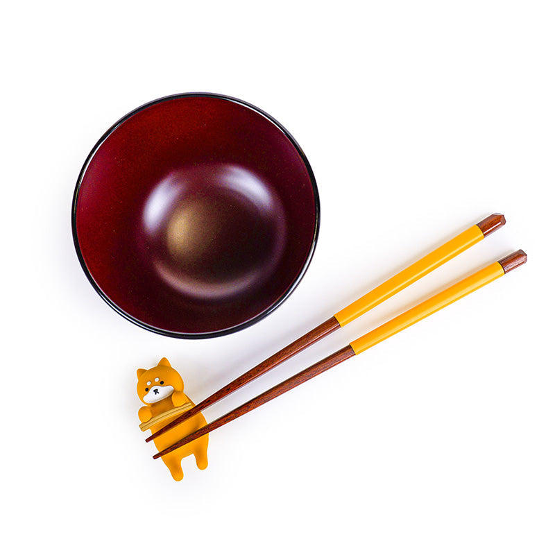 Japanese Soup Bowl & Chopstick Rest - Shiba Inu