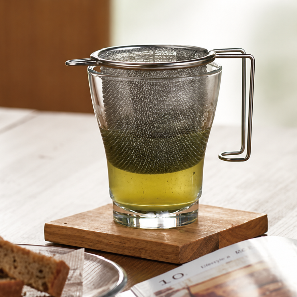 Japanese Stainless Steel Tea Strainer with Stand