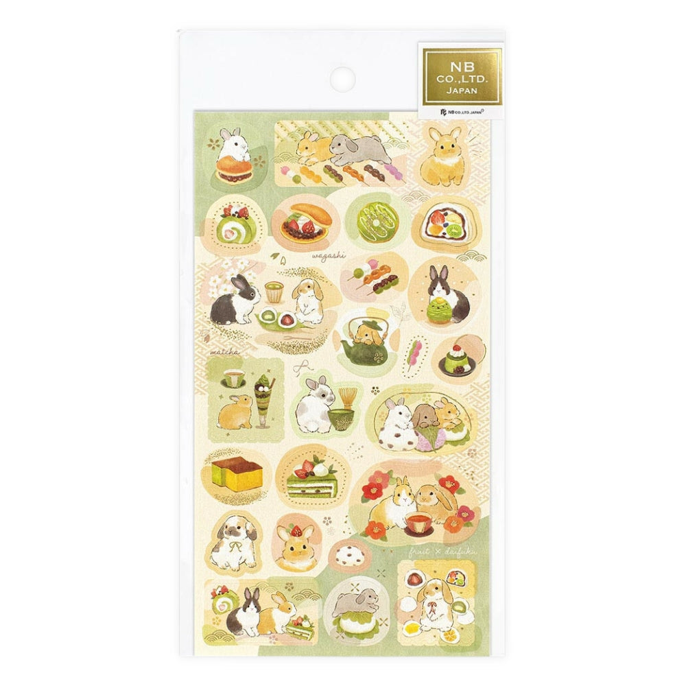 Japanese Stickers - Rabbits & Wagashi