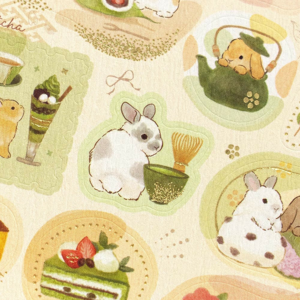 Japanese Stickers - Rabbits & Wagashi