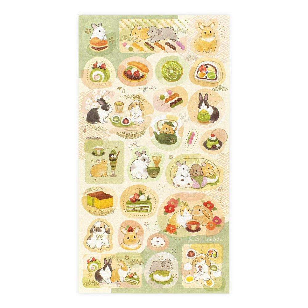 Japanese Stickers - Rabbits & Wagashi