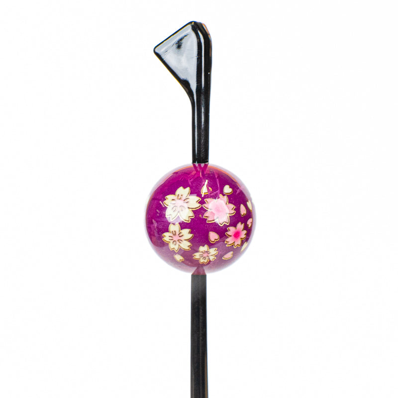 Japanese Tama Kanzashi Hairpin – Purple Ukidama Ball