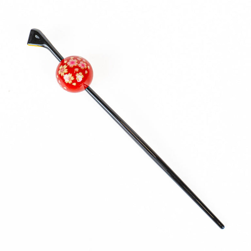 Japanese Tama Kanzashi Hairpin – Red Ukidama Ball