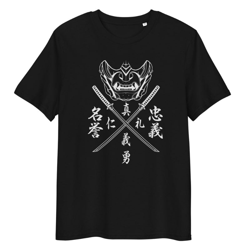 Japanese Tee Shirt - Bushido Code S / Black