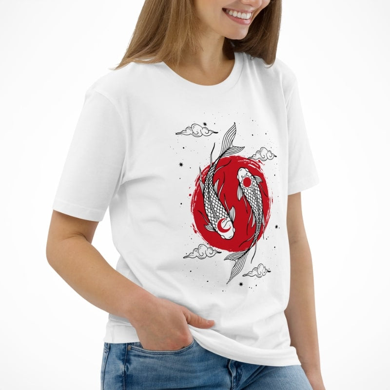 Japanese Tee Shirt - Duo Koi Carp