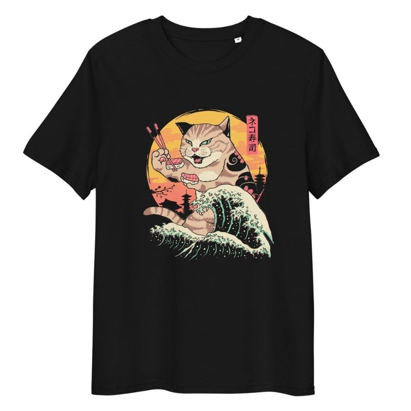 Japanese Tee Shirt - Kaiju Neko Sushi S